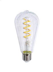 ΛΑΜΠΤΗΡAΣ LED FILAMENT SPIRAL ΔΙΑΦΑΝH   6W   E27 - ST64